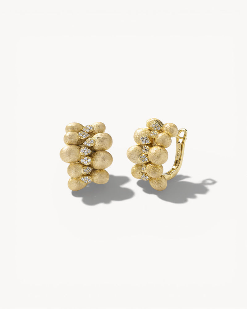 Theiaura Golden Acorn Cluster Hoop Earrings - THEIAURA&CO.