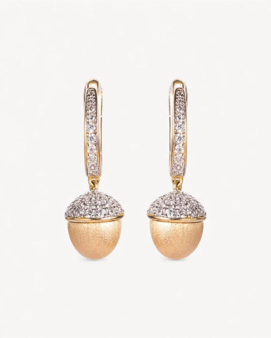 Theiaura Golden Acorn Drop Earrings