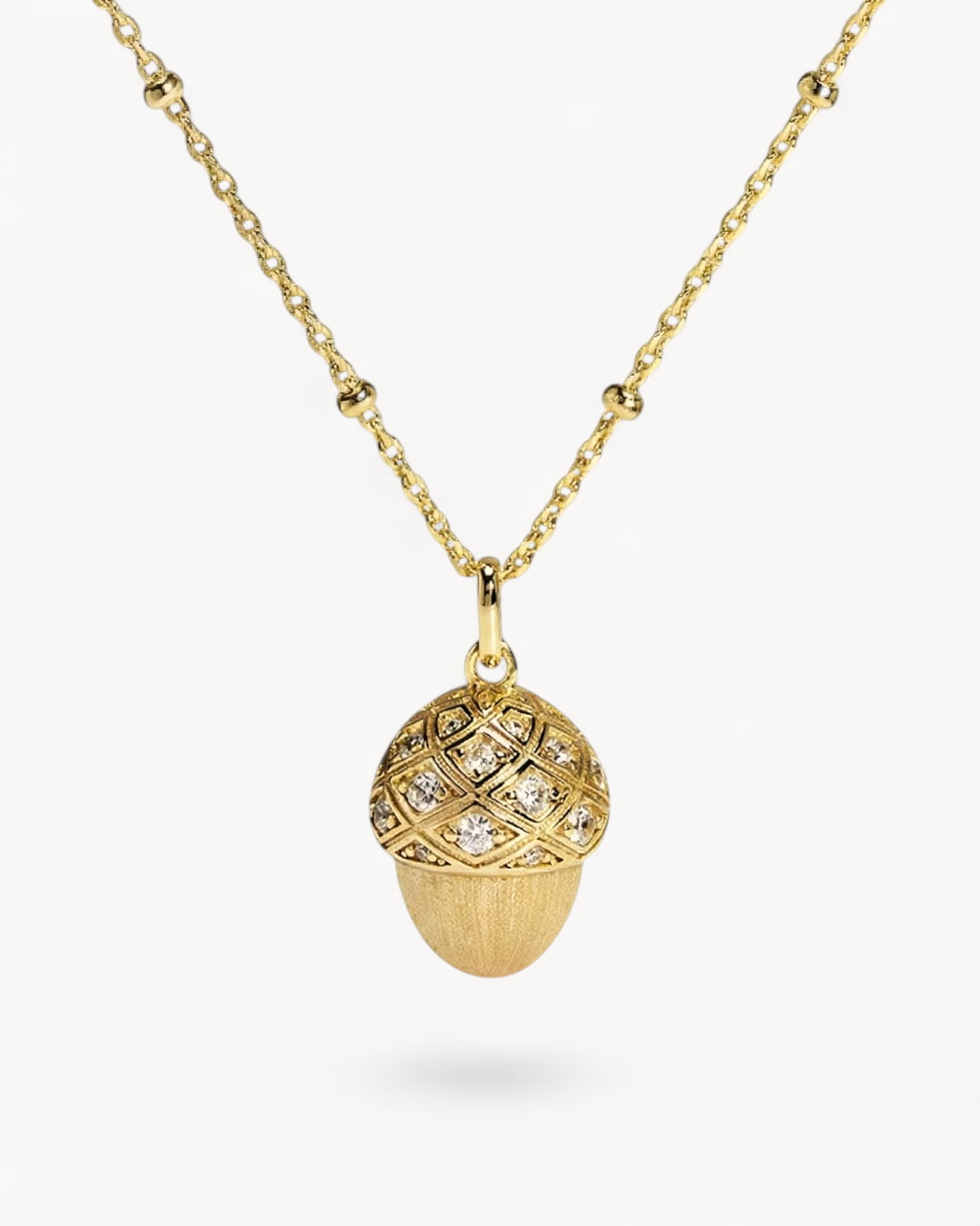 Theiaura Golden Acorn Pendant Necklace