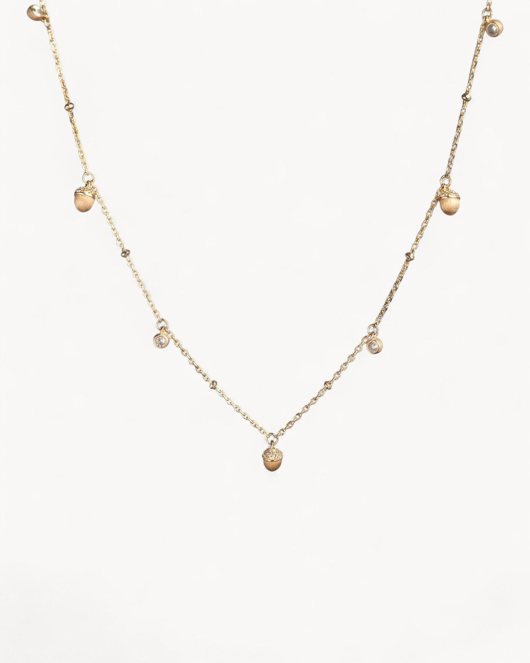 Theiaura Golden Acorn Station Necklace - THEIAURA&CO.