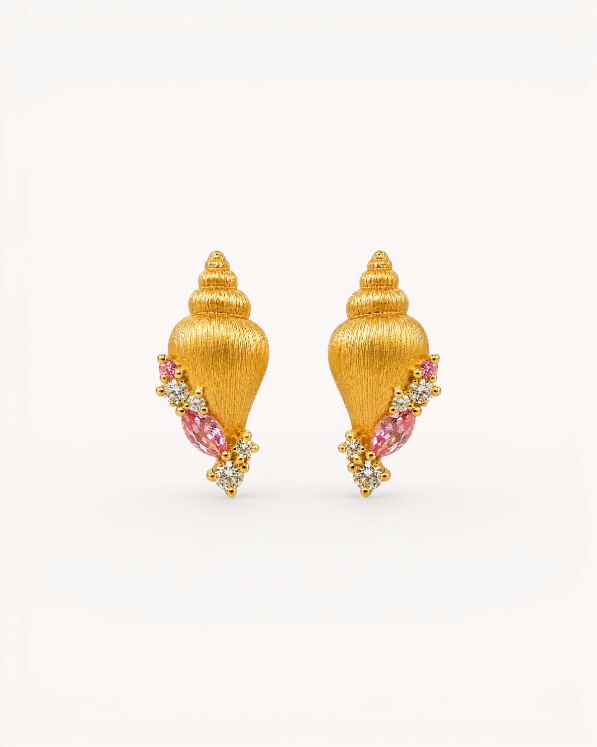 Theiaura Golden Tide Conch Stud Earrings
