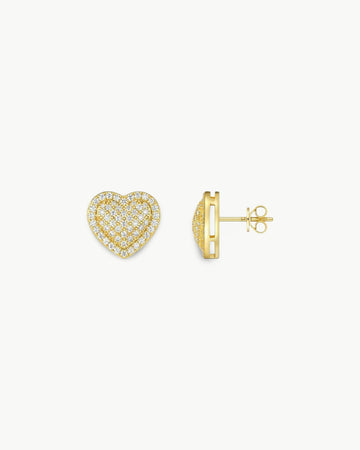 Theiaura Heart Halo Moissanite Stud Earrings - THEIAURA&CO.