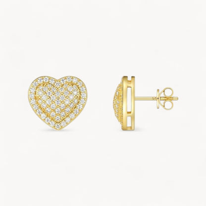 Theiaura Heart Halo Moissanite Stud Earrings - THEIAURA&CO.