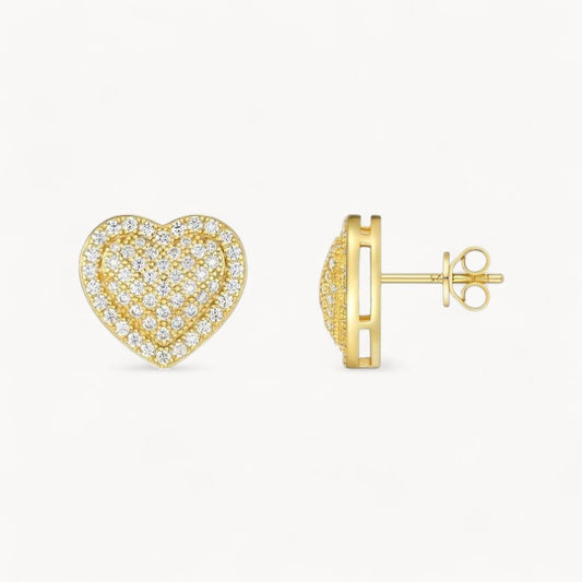 Theiaura Heart Halo Moissanite Stud Earrings - THEIAURA&CO.