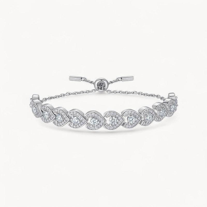 Theiaura Heart Moissanite Tennis Bracelet - THEIAURA&CO.