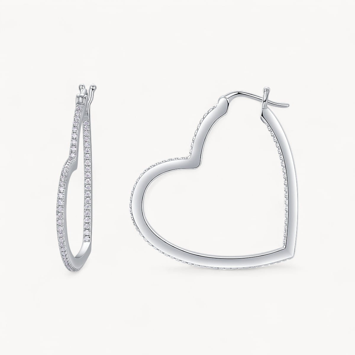 Theiaura Heart-beating Moment Pavé Moissanite Hoop Earrings - THEIAURA&CO.