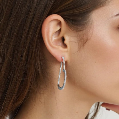 Theiaura Heart-beating Moment Pavé Moissanite Hoop Earrings - THEIAURA&CO.