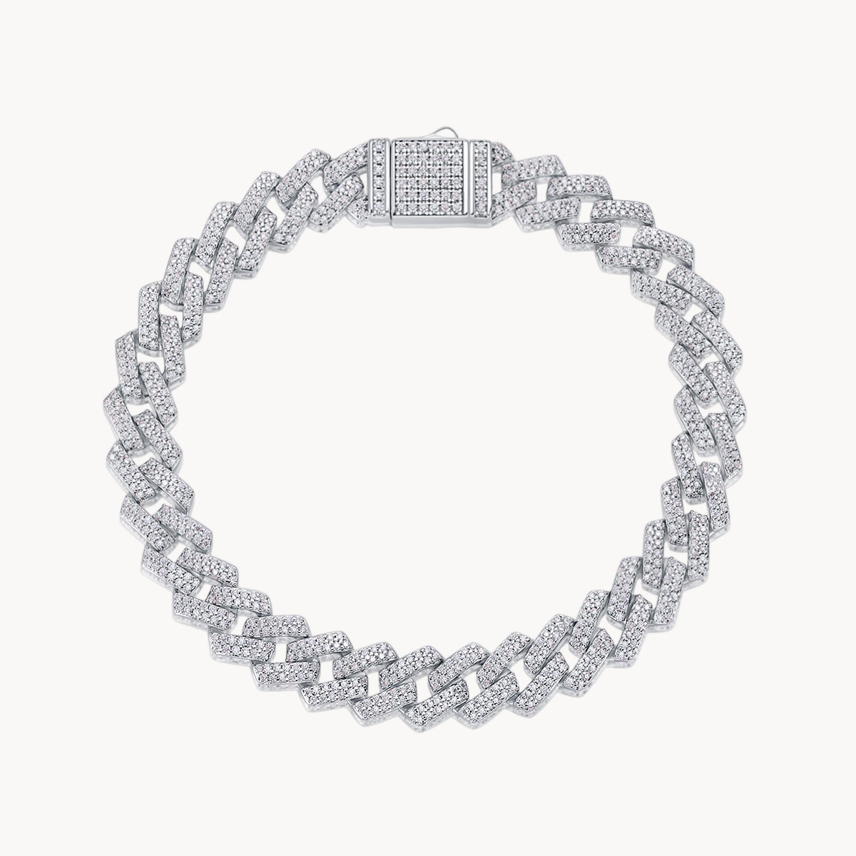 Theiaura Hip-Hop Moissanite Chain Bracelet (0.4in) - THEIAURA&CO.