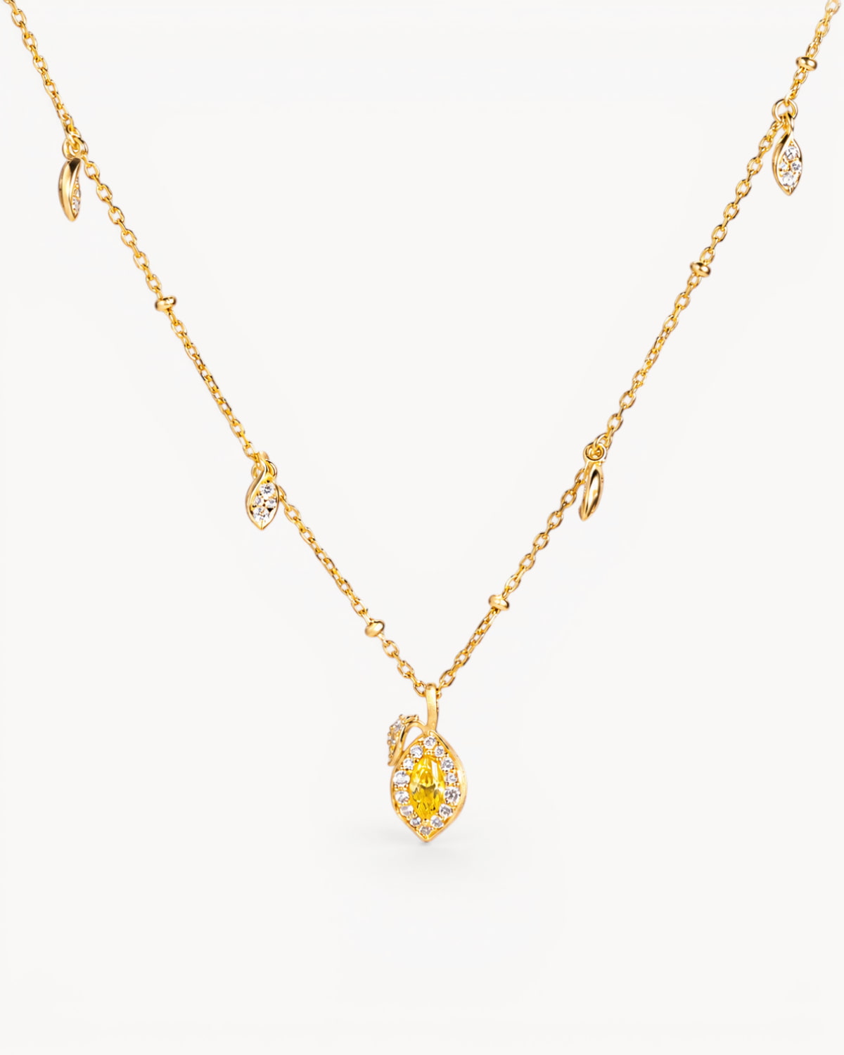 Theiaura Lemon Glow Pendant Necklace