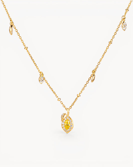Theiaura Lemon Glow Pendant Necklace