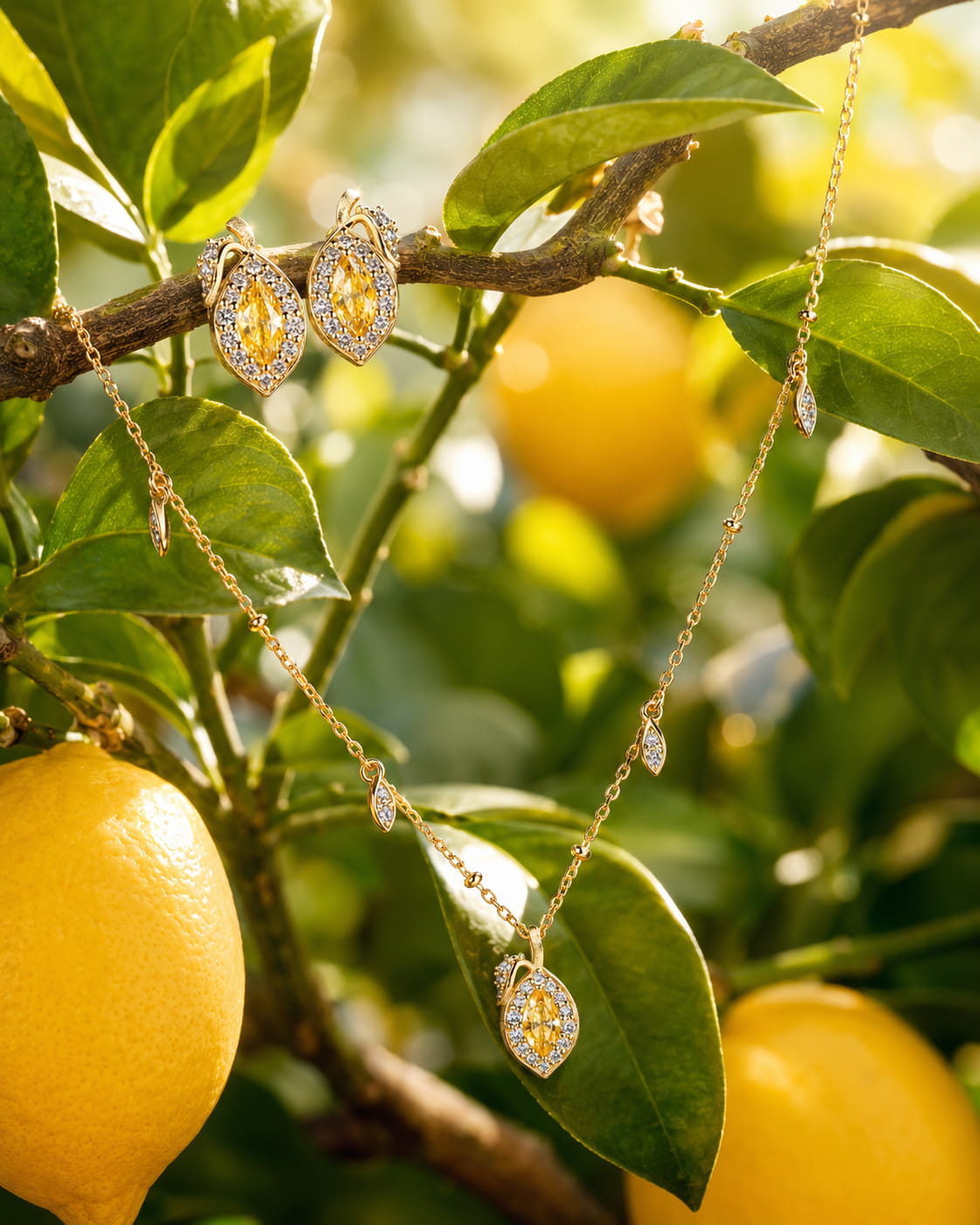Theiaura Lemon Glow Stud Earrings