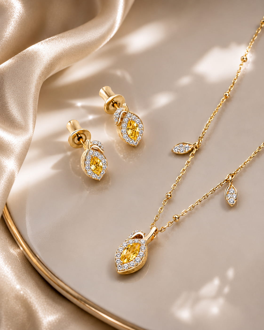 Theiaura Lemon Glow Stud Earrings