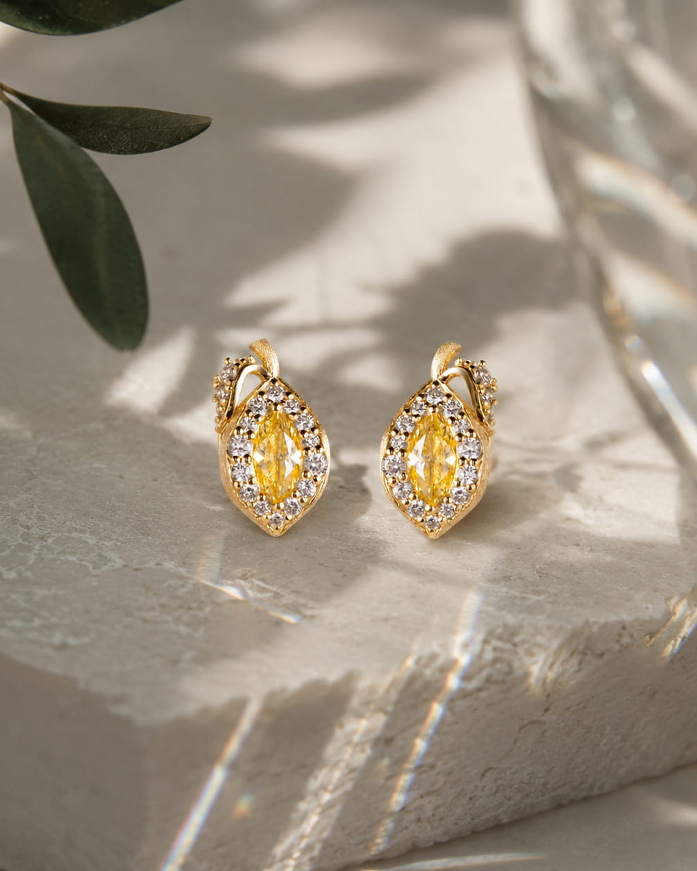 Theiaura Lemon Glow Stud Earrings