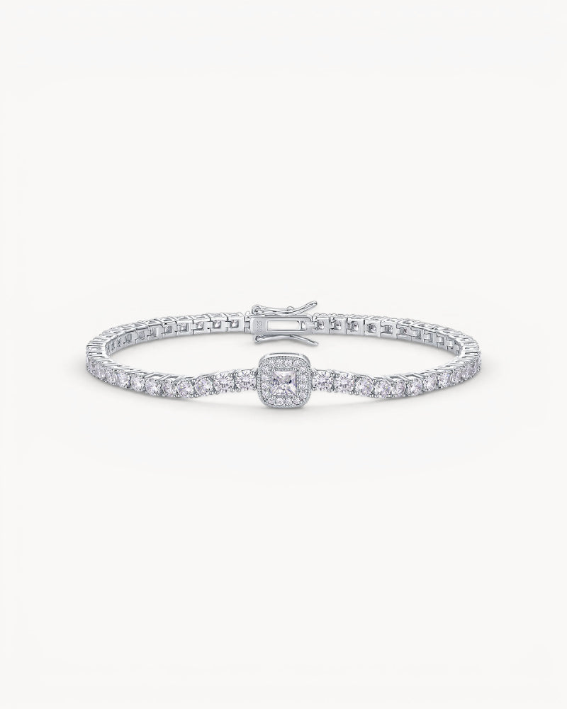 Theiaura Luxe Halo Moissanite Tennis Bracelet - THEIAURA&CO.