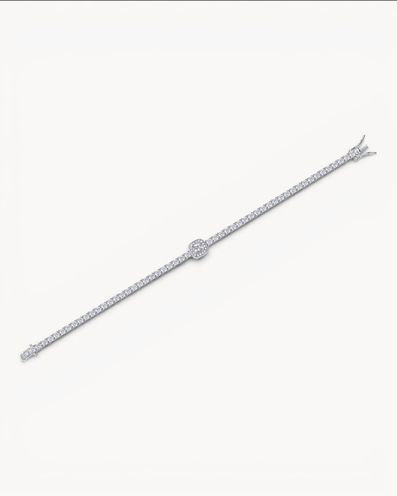 Theiaura Luxe Halo Moissanite Tennis Bracelet - THEIAURA&CO.