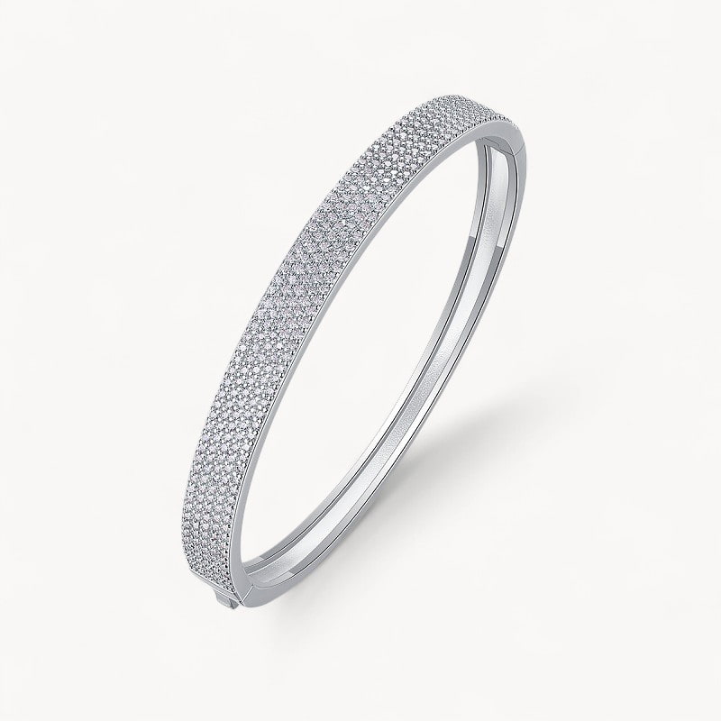 Theiaura Luxe Moissanite Bangle Bracelet – Pavé Sparkle Edition - THEIAURA&CO.