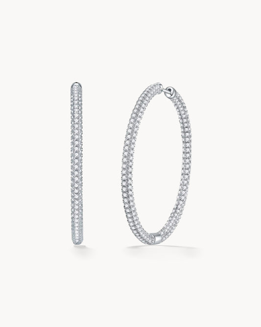 Theiaura Luxe Pavé Moissanite Tube Hoop Earrings - THEIAURA & CO.