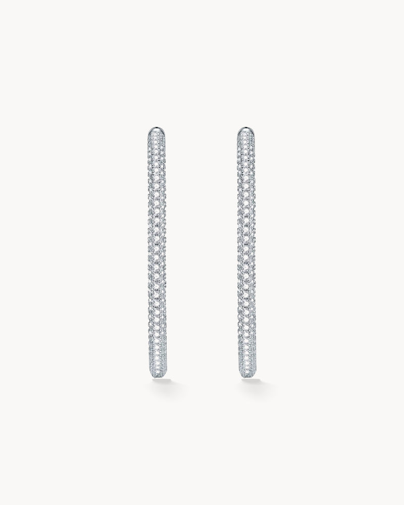 Theiaura Luxe Pavé Moissanite Tube Hoop Earrings - THEIAURA & CO.