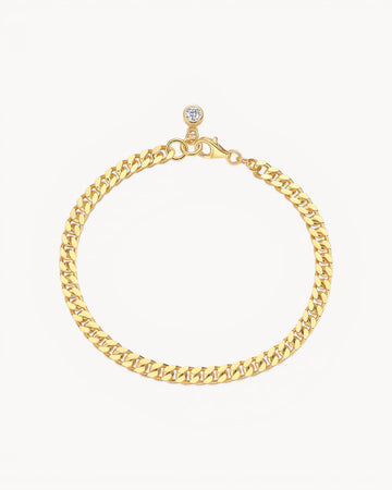 Theiaura Moissanite Cuban Chain Bracelet in Gold - THEIAURA&CO.