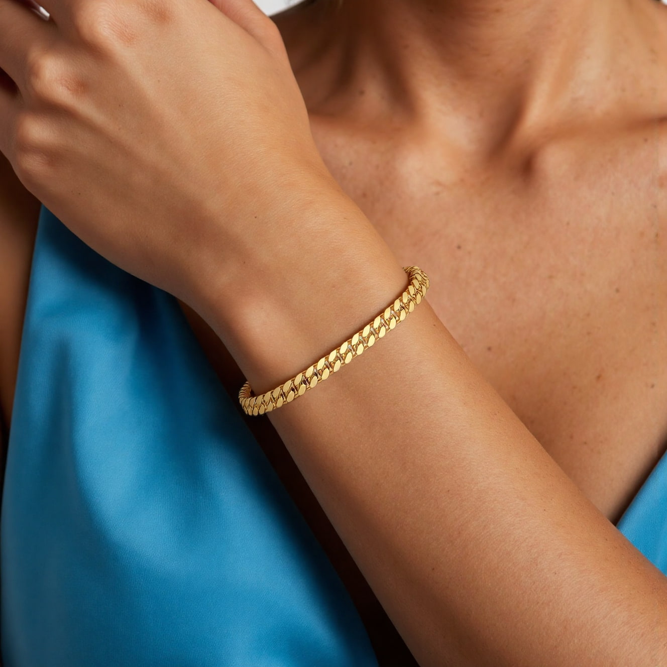 Theiaura Moissanite Cuban Chain Bracelet - THEIAURA&CO.