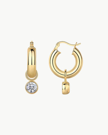 Theiaura Moissanite Drop Huggie Earrings - THEIAURA&CO.