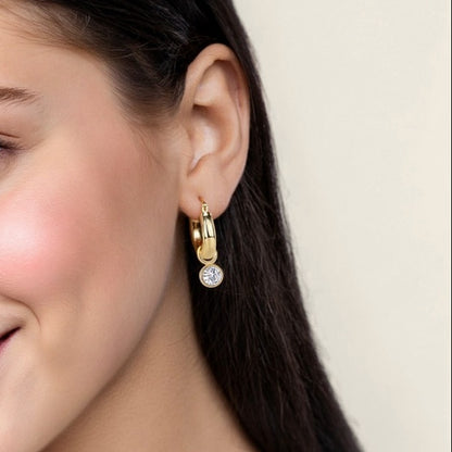 Theiaura Moissanite Drop Huggie Earrings (2 Ct. Tw.) - THEIAURA&CO.