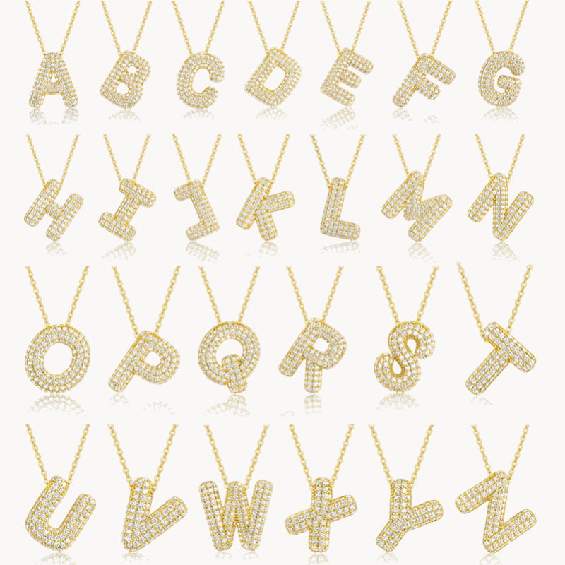 Theiaura Moissanite Letter Necklace Pendant - THEIAURA&CO.