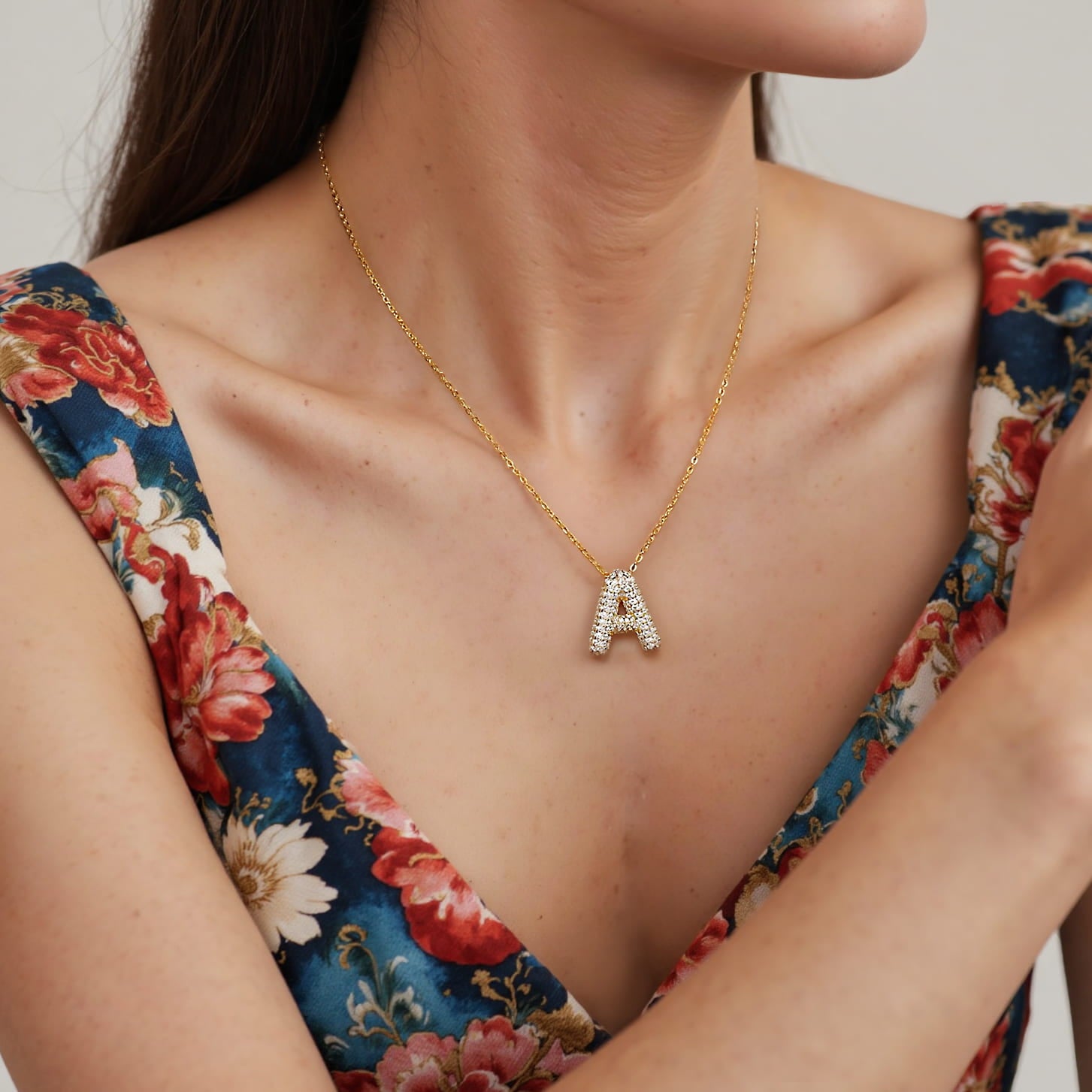 Theiaura Moissanite Letter Necklace Pendant - THEIAURA&CO.