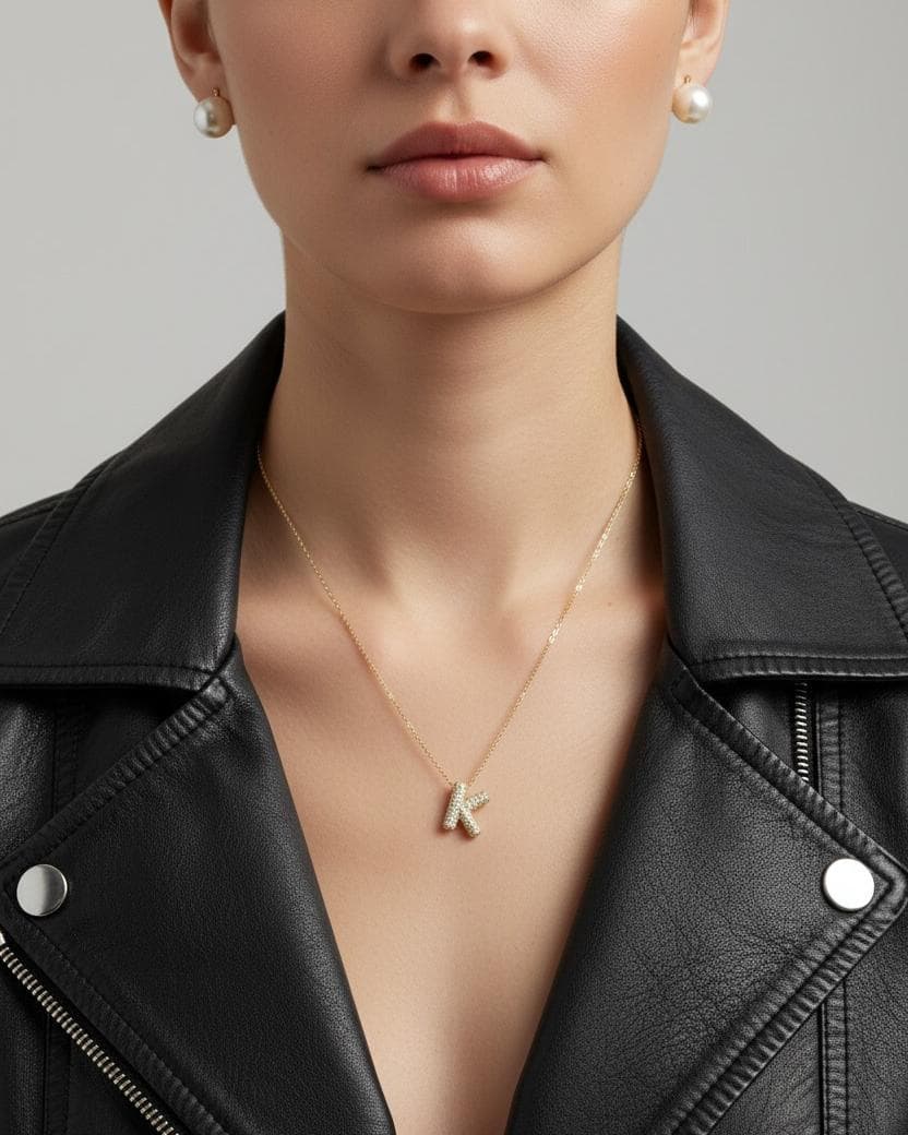 Theiaura Moissanite Letter Necklace Pendant - THEIAURA&CO.