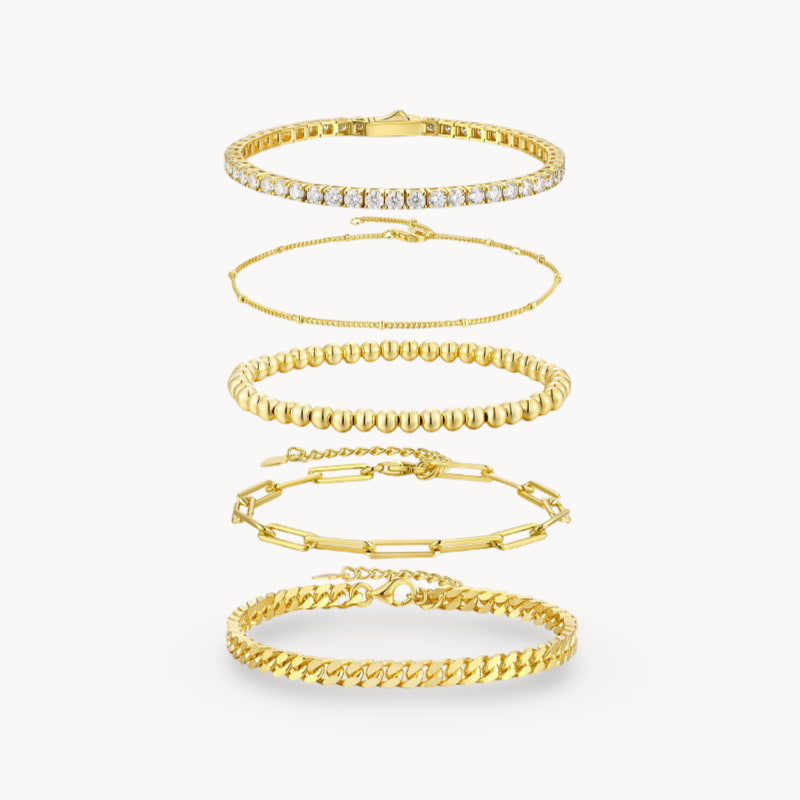 Theiaura Moissanite Stacking Bracelets (4.8 Ct. Tw.) - THEIAURA&CO.