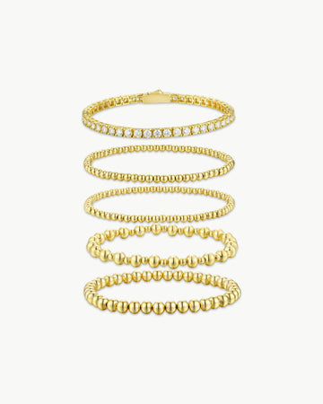 Theiaura Moissanite & Beaded Stacking Bracelets – Minimal Luxe Set - THEIAURA&CO.