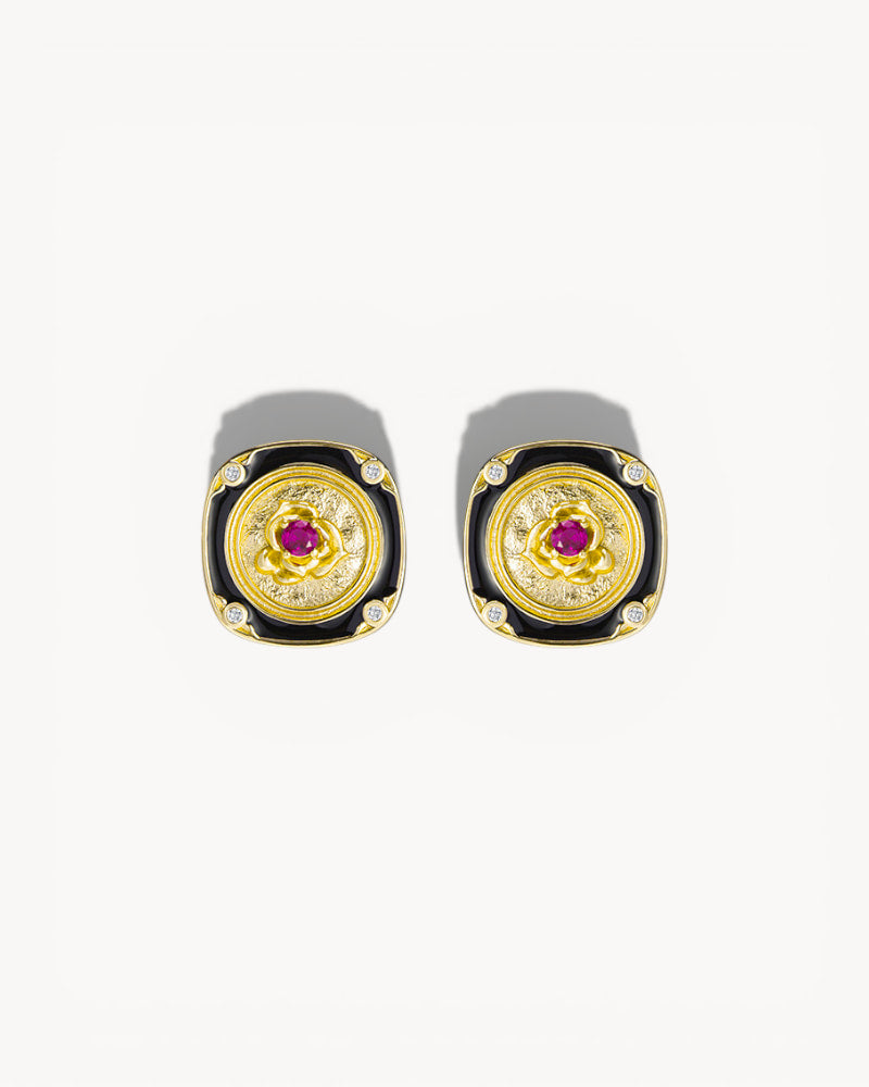 Theiaura Noir Royale Stud Earrings - THEIAURA&CO.