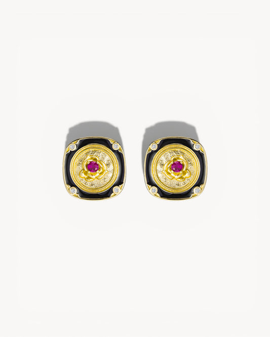 Theiaura Noir Royale Stud Earrings - THEIAURA&CO.