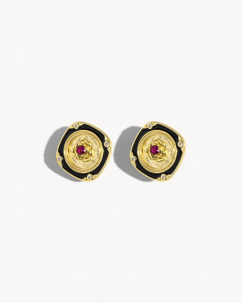 Theiaura Noir Royale Stud Earrings - THEIAURA&CO.