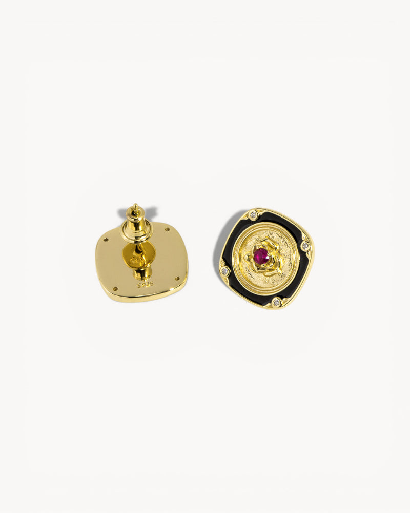 Theiaura Noir Royale Stud Earrings - THEIAURA&CO.