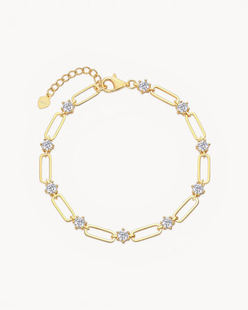 Theiaura Paperclip Moissanite Chain Bracelet - THEIAURA&CO.