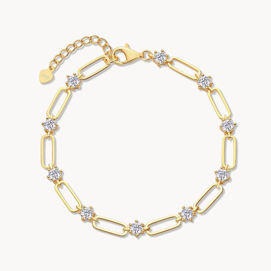 Theiaura Paperclip Moissanite Chain Bracelet - THEIAURA&CO.
