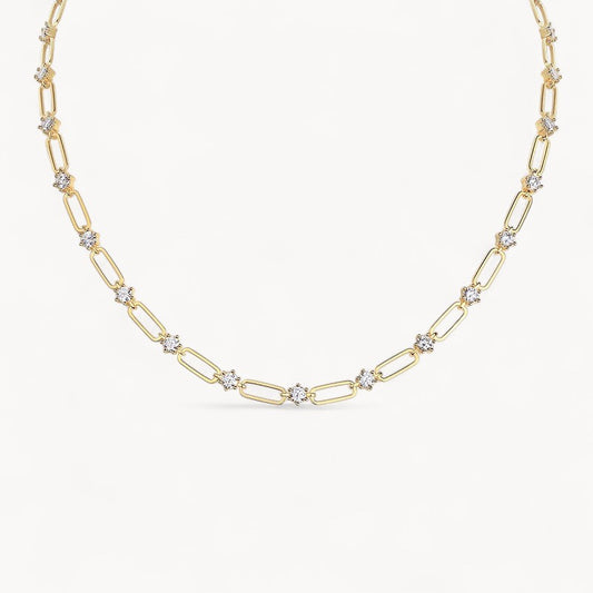 Theiaura Paperclip Moissanite Chain Necklace (7.8 Ct. Tw.) - THEIAURA&CO.