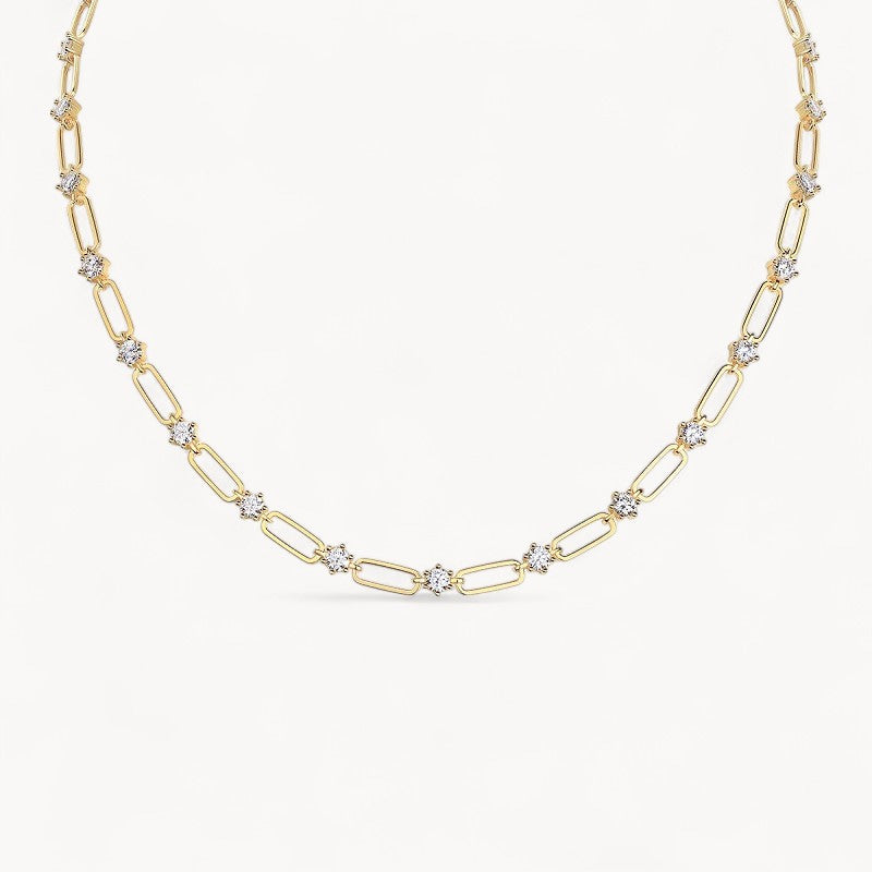 Theiaura Paperclip Moissanite Chain Necklace (7.8 Ct. Tw.) - THEIAURA&CO.