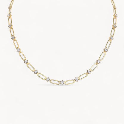 Theiaura Paperclip Moissanite Chain Necklace (7.8 Ct. Tw.) - THEIAURA&CO.