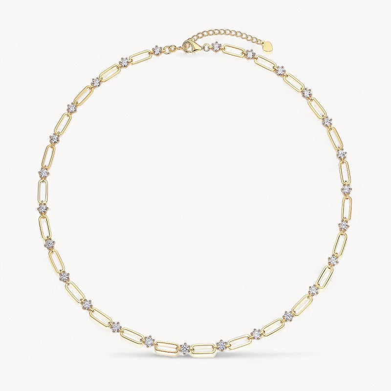 Theiaura Paperclip Moissanite Chain Necklace (7.8 Ct. Tw.) - THEIAURA&CO.