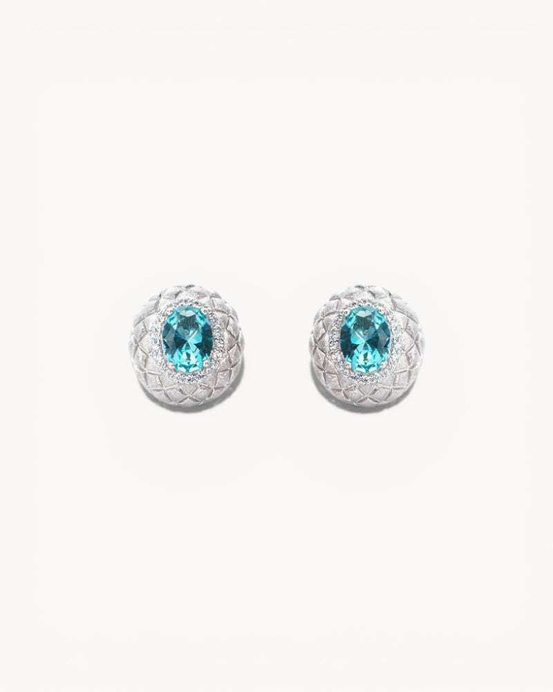 Theiaura Paraiba Quilt Stud Earrings - THEIAURA&CO.
