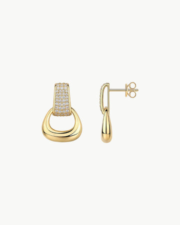 Theiaura Pavé Moissanite Geometric Stud Earrings - THEIAURA&CO.