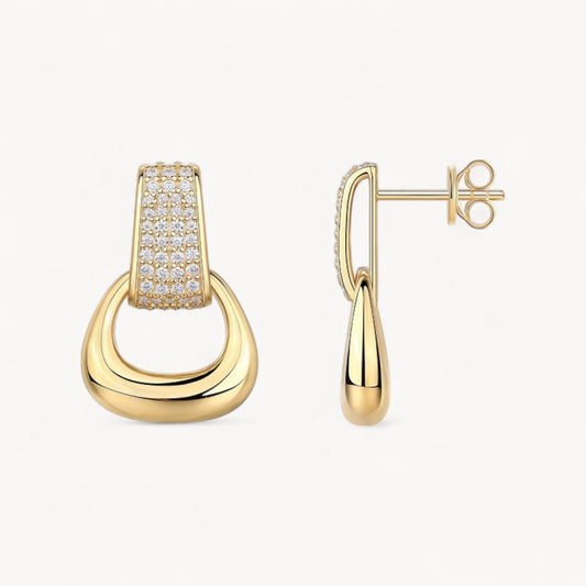 Theiaura Pavé Moissanite Geometric Stud Earrings - THEIAURA&CO.