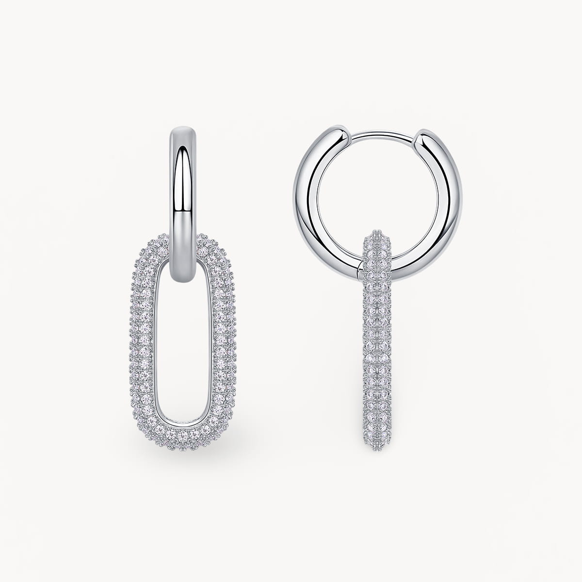 Theiaura Pavé Moissanite Paperclip Drop Earrings - THEIAURA&CO.