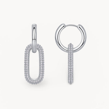 Theiaura Pavé Moissanite Paperclip Drop Earrings - THEIAURA&CO.