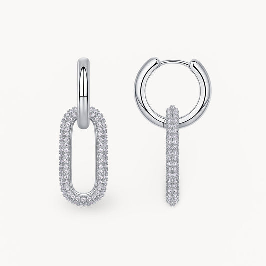 Theiaura Pavé Moissanite Paperclip Drop Earrings - THEIAURA&CO.