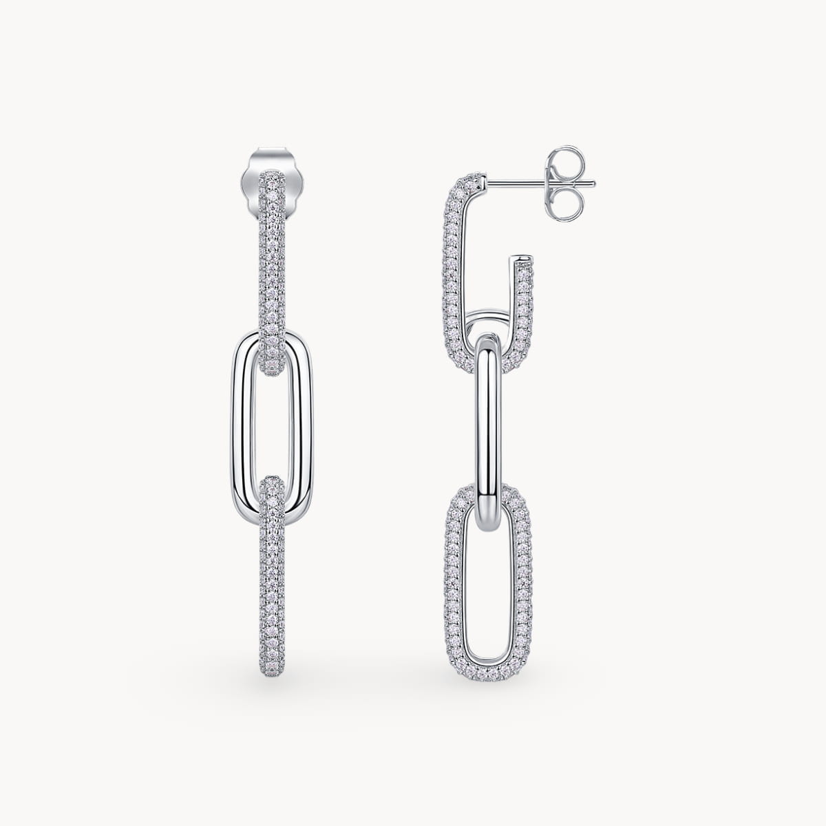 Theiaura Pavé Moissanite Paperclip Drop Earrings - THEIAURA&CO.