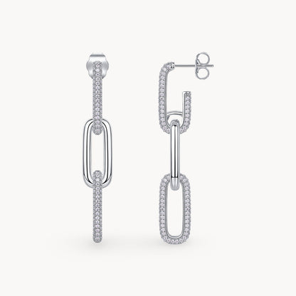 Theiaura Pavé Moissanite Paperclip Drop Earrings - THEIAURA&CO.
