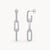 Theiaura Pavé Moissanite Paperclip Drop Earrings – Triple Link Design